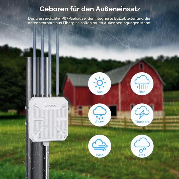 Outdoor WLAN Repeater WiFi 6 AX3000 IP67 PoE bis 1 km Reichweite - Bild 3