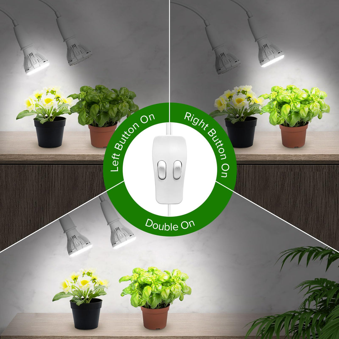 Pflanzenlampe LED Vollspektrum 20W 2-Kopf mit Schwanenhals - Bild 5