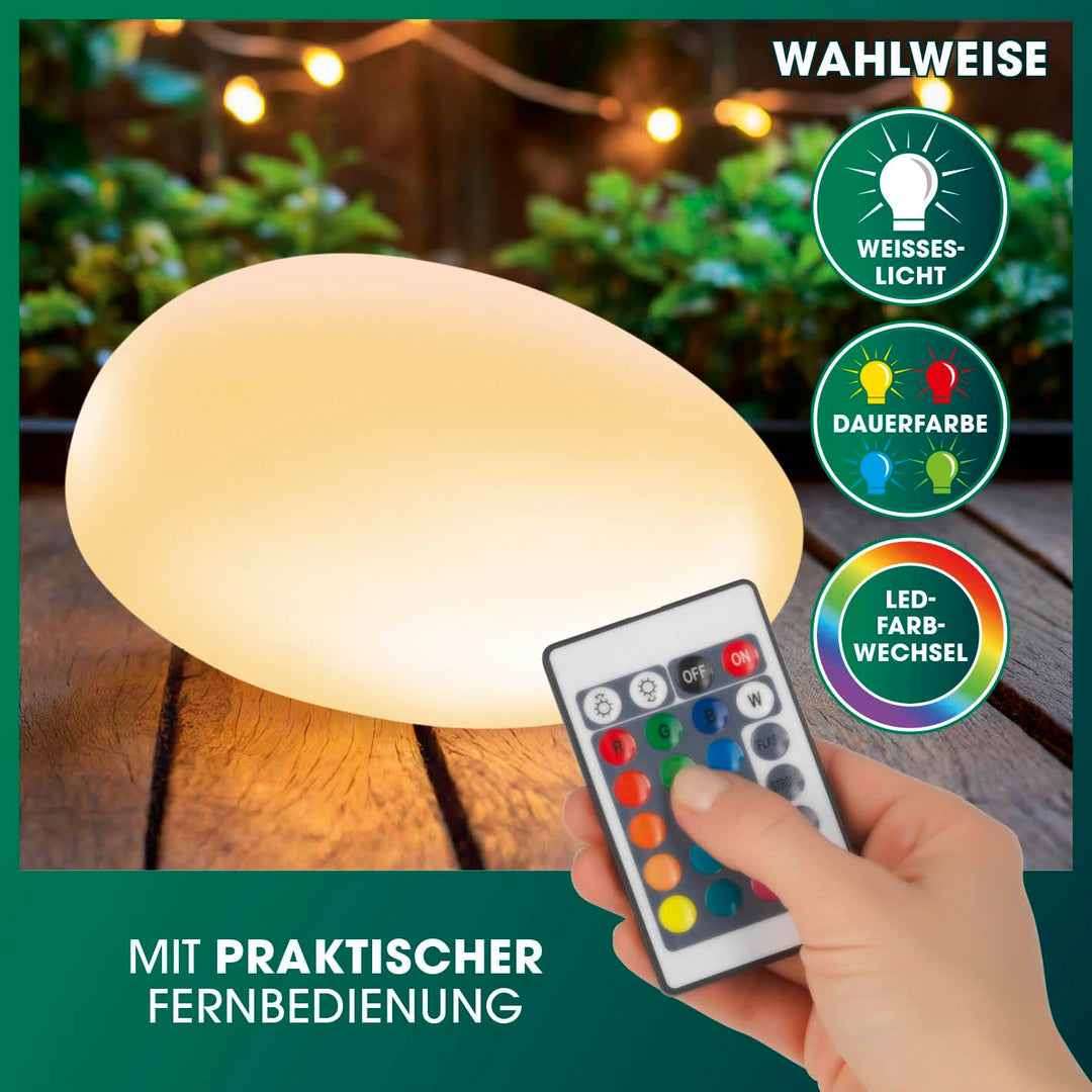 Solar Gartenleuchte Stein-Design RGB Farbwechsel IP67 mit Fernbedienung - Bild 6