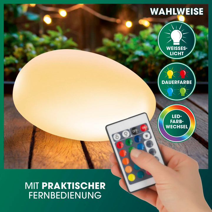 Solar Gartenleuchte Stein-Design RGB Farbwechsel IP67 mit Fernbedienung - Bild 6