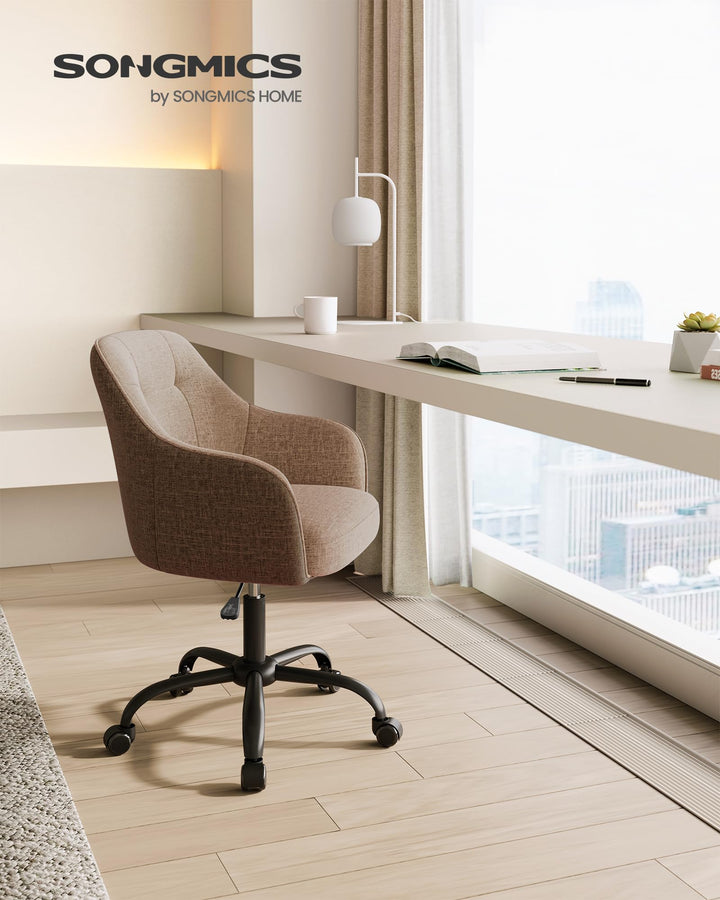 Schreibtischstuhl Stoff höhenverstellbar bis 110 kg Homeoffice braun - Bild 2