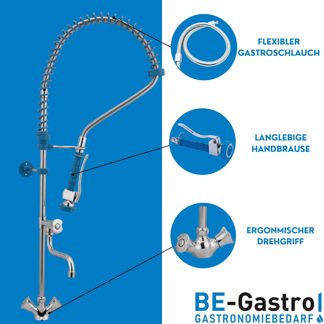 Geschirrbrause Gastro Komplett-Set Edelstahl mit Drehgriff - Bild 3