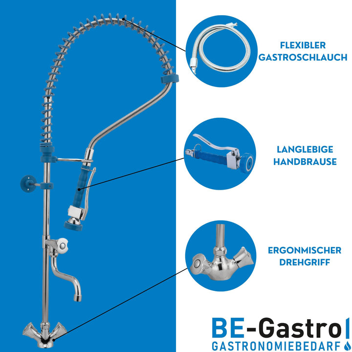 Geschirrbrause Gastro Komplett-Set Edelstahl mit Drehgriff - Bild 3