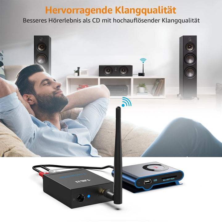 Funk Audio Sender Empfänger Set 2,4 GHz AUX Cinch kabellos HiFi - Bild 4