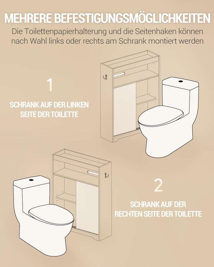 Badezimmerschrank Nischenschrank mit Schiebetür und verstellbaren Ablagen - Bild 5
