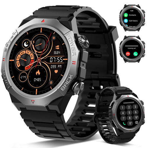 Militär Smartwatch mit Telefonfunktion 1,39" HD 110+ Sportmodi IP68