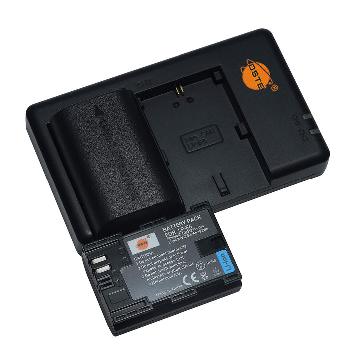 Kamera-Akku LP-E6 2er-Set mit Dual-Ladegerät für Canon EOS