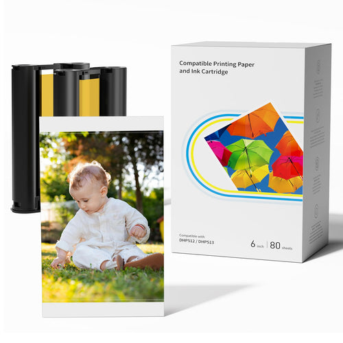 Fotopapier 4x6 Zoll mit Farbband 80 Blatt für Liene Amber Drucker
