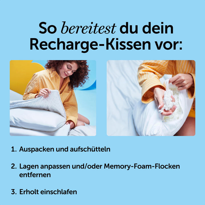 Memory Foam Kopfkissen 40x80 cm höhenverstellbar ergonomisch Oeko-Tex - Bild 4
