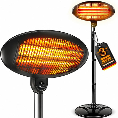 Infrarot Standheizstrahler 2000W 3 Heizstufen höhenverstellbar