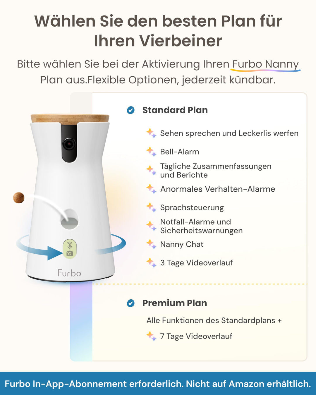 Hundekamera 360° mit Leckerliwurf 1080p Full HD Farbnachtsicht - Bild 8