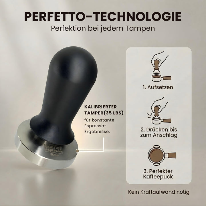 Espresso Tamper kalibriert 35 lbs Sandelholzgriff 54 mm - Bild 4