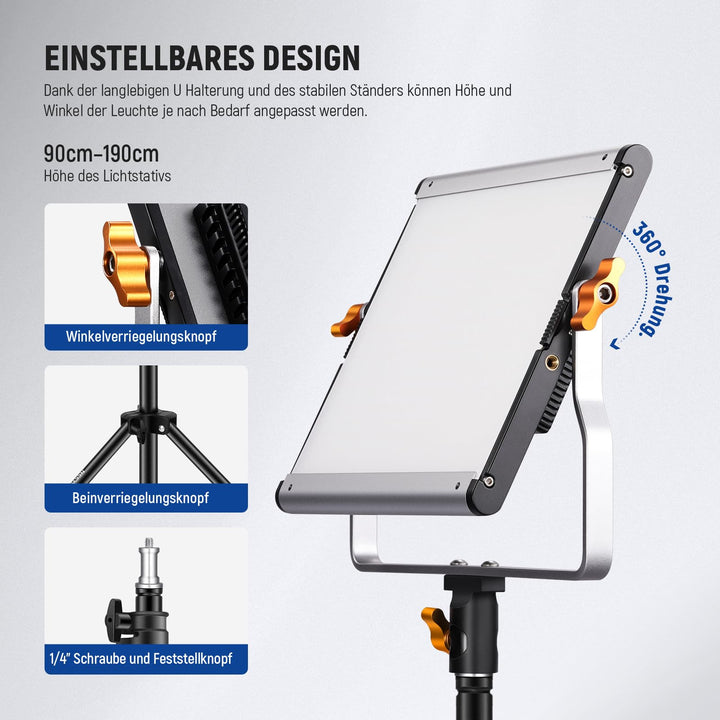LED Videolicht Set 2er Bi-Color 480 LEDs 3200K-5600K dimmbar - Bild 5