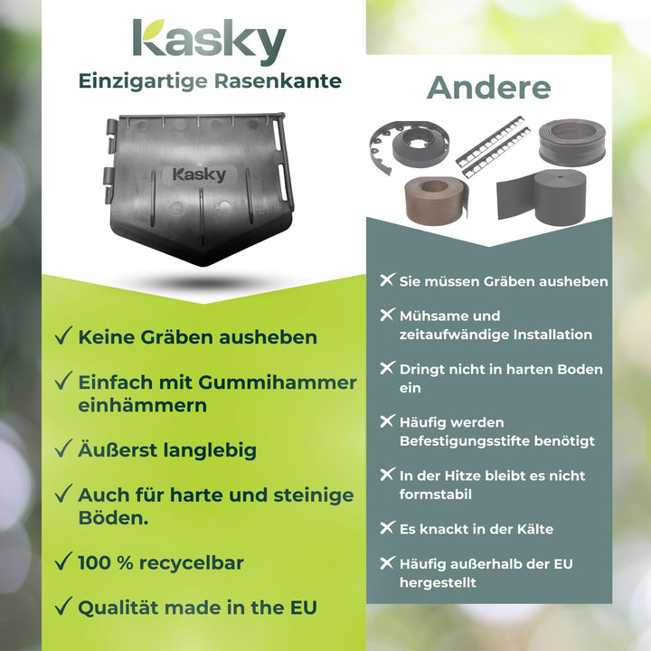 Rasenkante Kunststoff flexibel 10,7 m Stecksystem schwarz - Bild 4