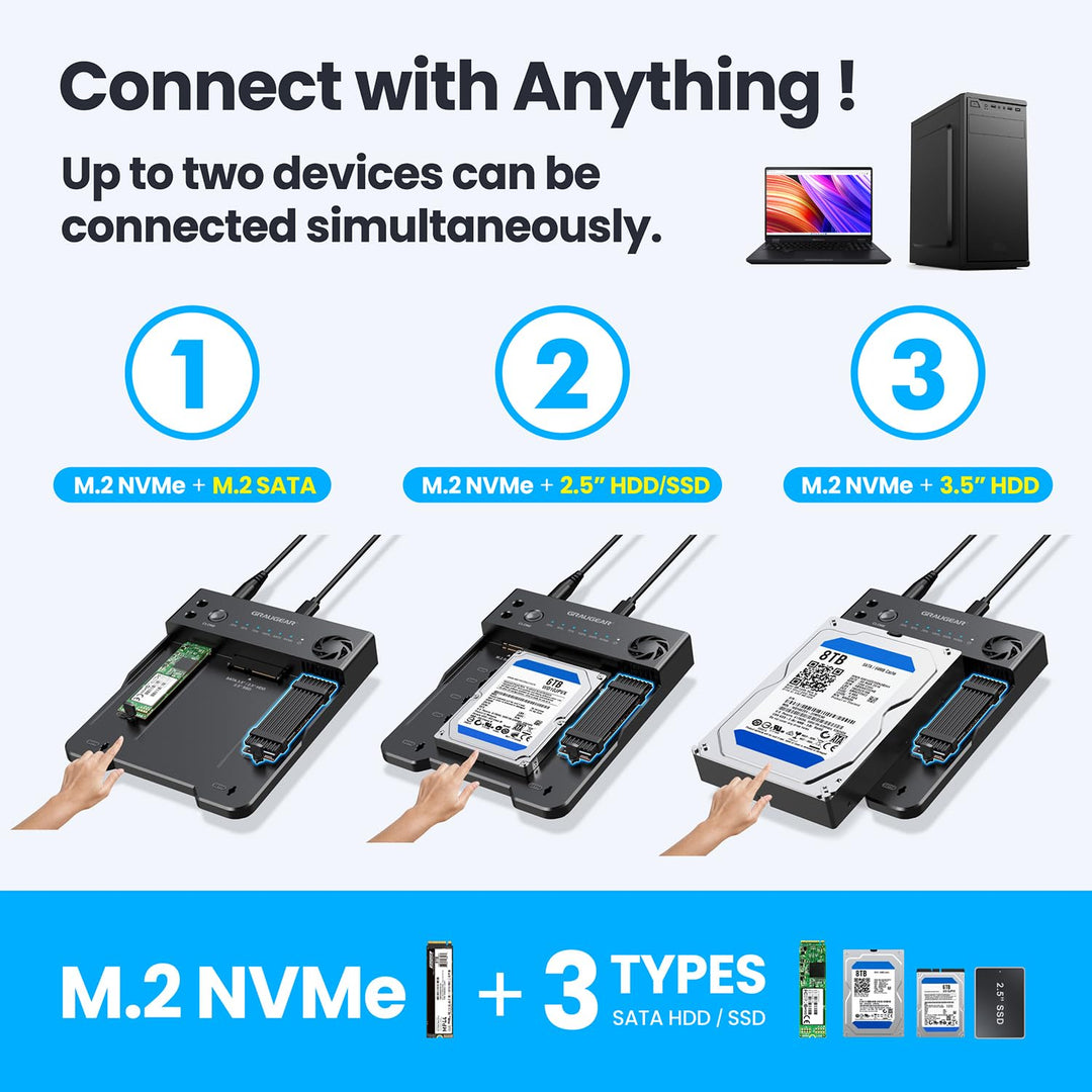 SSD Clone Station NVMe M.2 SATA 2,5"/3,5" USB 3.2 Gen2 - Bild 6