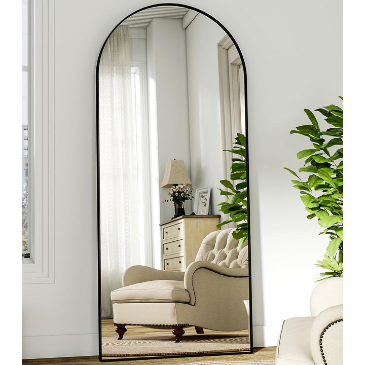 Ganzkörperspiegel Bogen 180x67 cm Standspiegel Schwarz Schlafzimmer