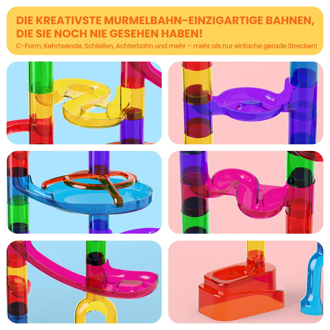 Kugelbahn Set 150 Teile transparent ABS für Kinder ab 6 Jahren - Bild 3