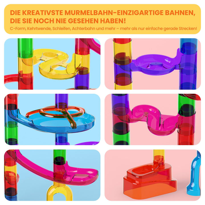 Kugelbahn Set 150 Teile transparent ABS für Kinder ab 6 Jahren - Bild 3