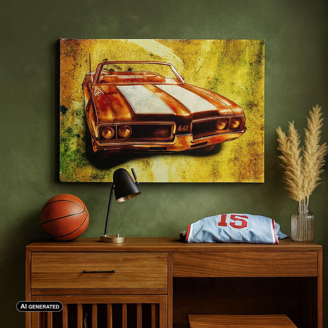 Leinwandbild Vintage Autos 100x70 cm Retro Wanddeko Wohnzimmer - Bild 4