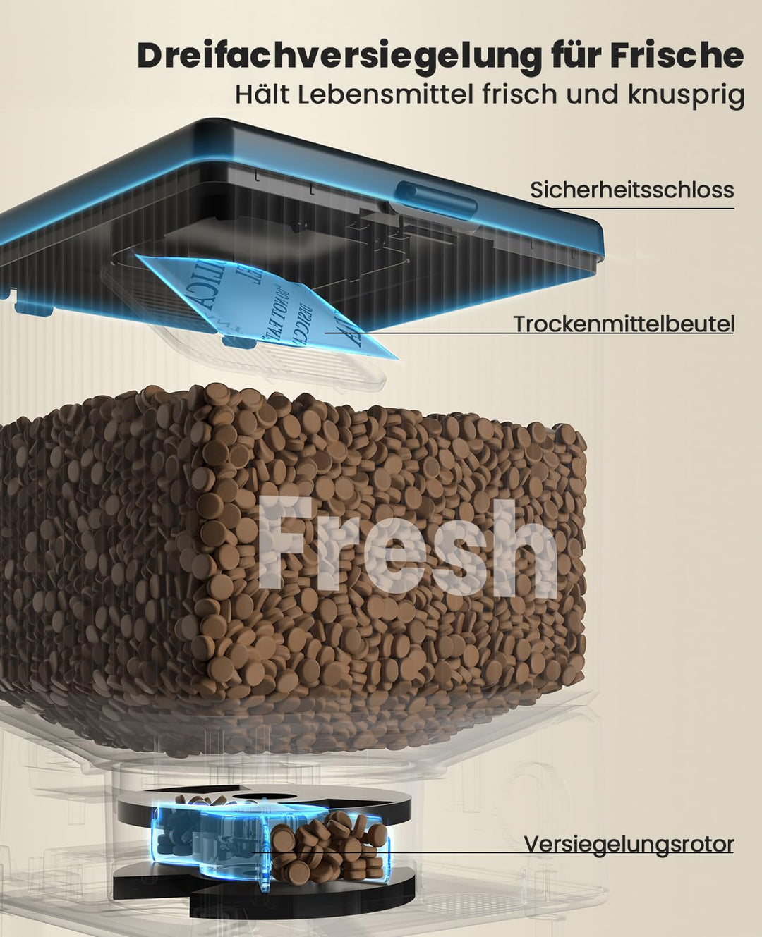 Futterautomat Katze 5L 2 Näpfe mit WLAN-App-Steuerung - Bild 3