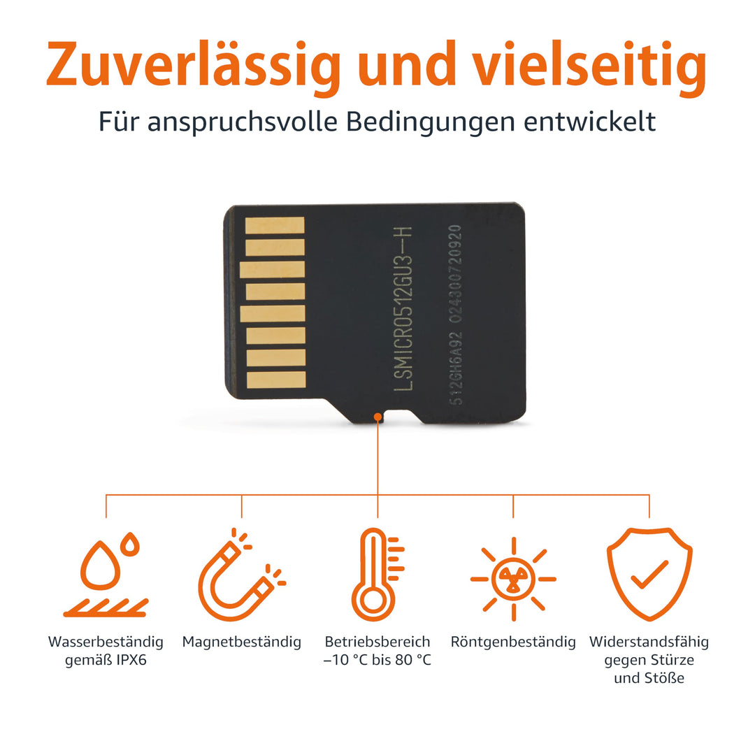 microSDXC-Karte 512 GB UHS-I U3 A2 mit SD-Adapter - Bild 3