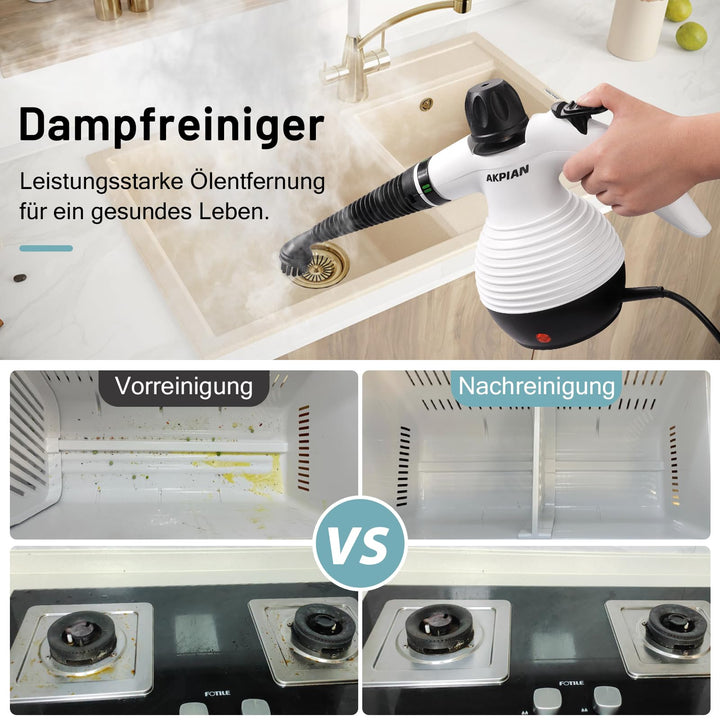 Handdampfreiniger 1050W chemiefreie Reinigung 10-tlg. Zubehörset - Bild 5
