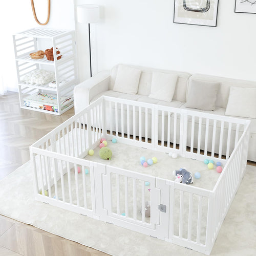 Laufstall Baby 150x180 cm mit Anti-Rutsch-Pads für innen und aussen