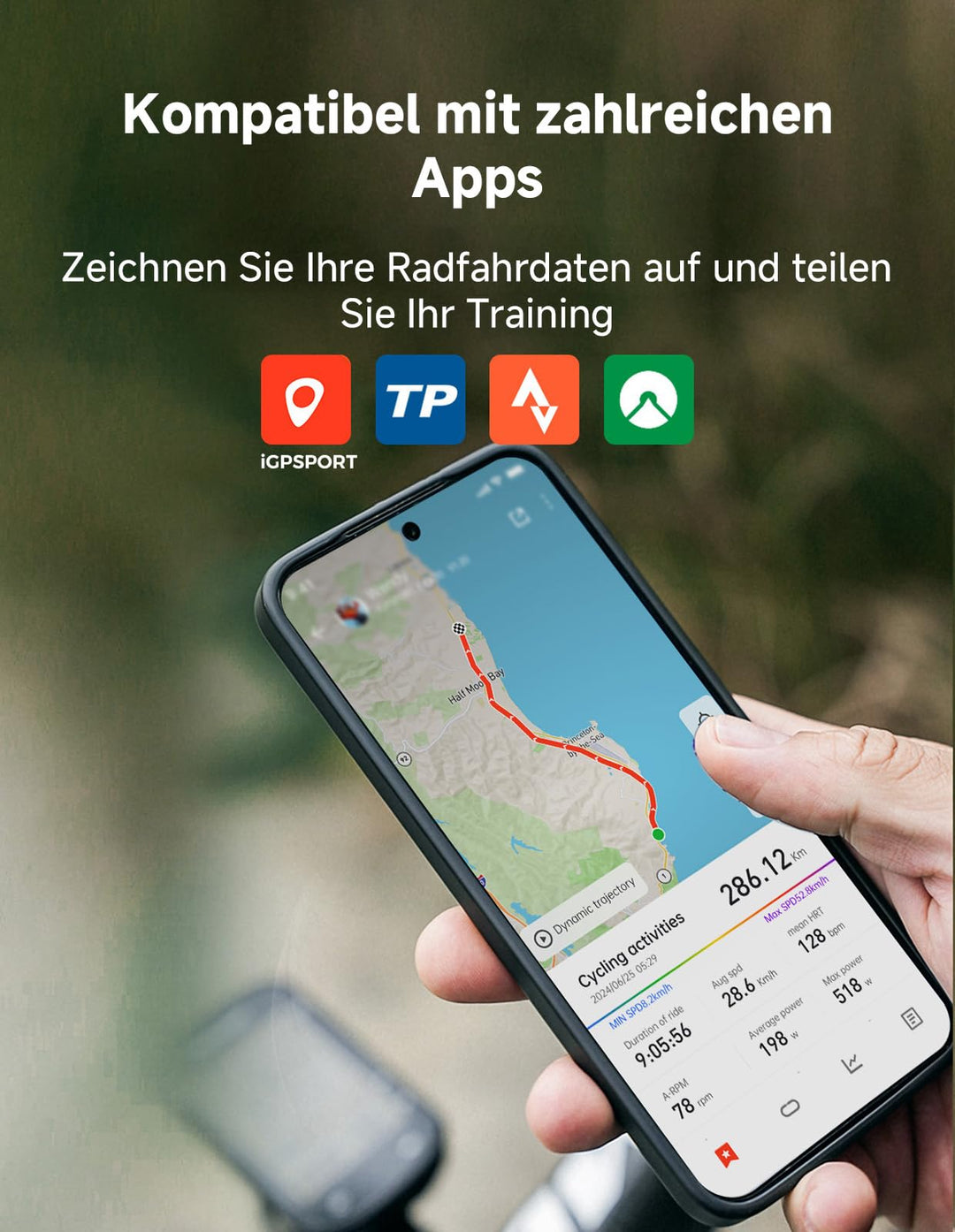 Fahrradcomputer GPS kabellos 2,4 Zoll Farbdisplay mit Navigation - Bild 7