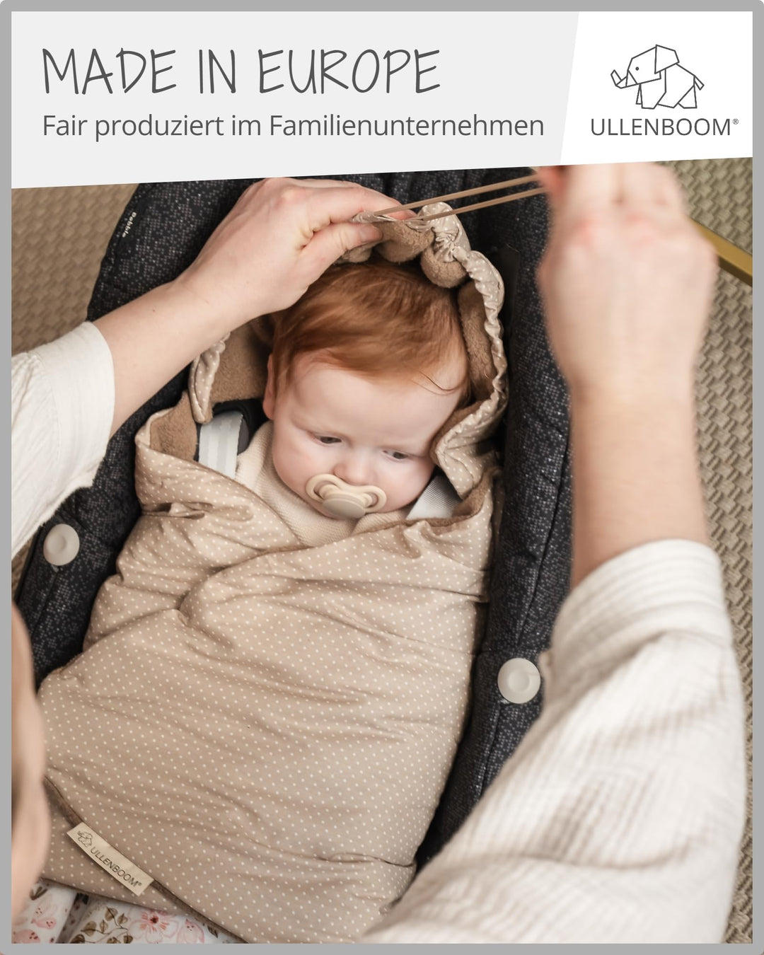 Einschlagdecke Babyschale Rosa Blüten für 3- &amp; 5-Punkt-Gurte - Bild 4