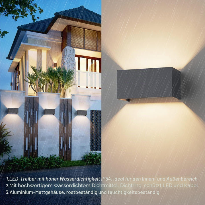 Aussenlampe Wandleuchte Anthrazit G9 LED 18W einstellbarer Abstrahlwinkel - Bild 5