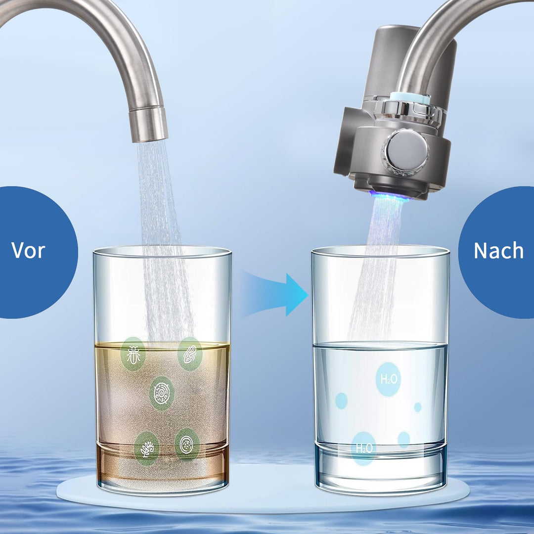 Wasserhahnfilter mit LED-Anzeige UV-Licht Aktivkohle Trinkwasser - Bild 8