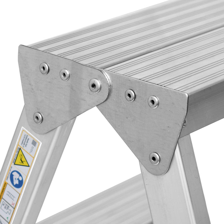 Trittleiter 3 Stufen beidseitig klappbar Aluminium 150 kg TÜV - Bild 8