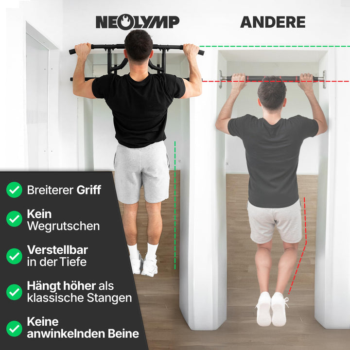 Klimmzugstange Türrahmen ohne Schrauben 150 kg Tragkraft höhenverstellbar - Bild 5