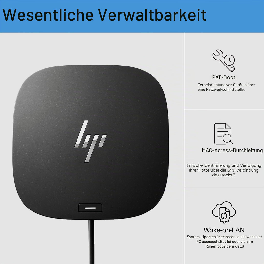 USB-C Dockingstation 8-in-1 für Laptop mit 3 Displays, 12,7x12,7cm - Bild 4