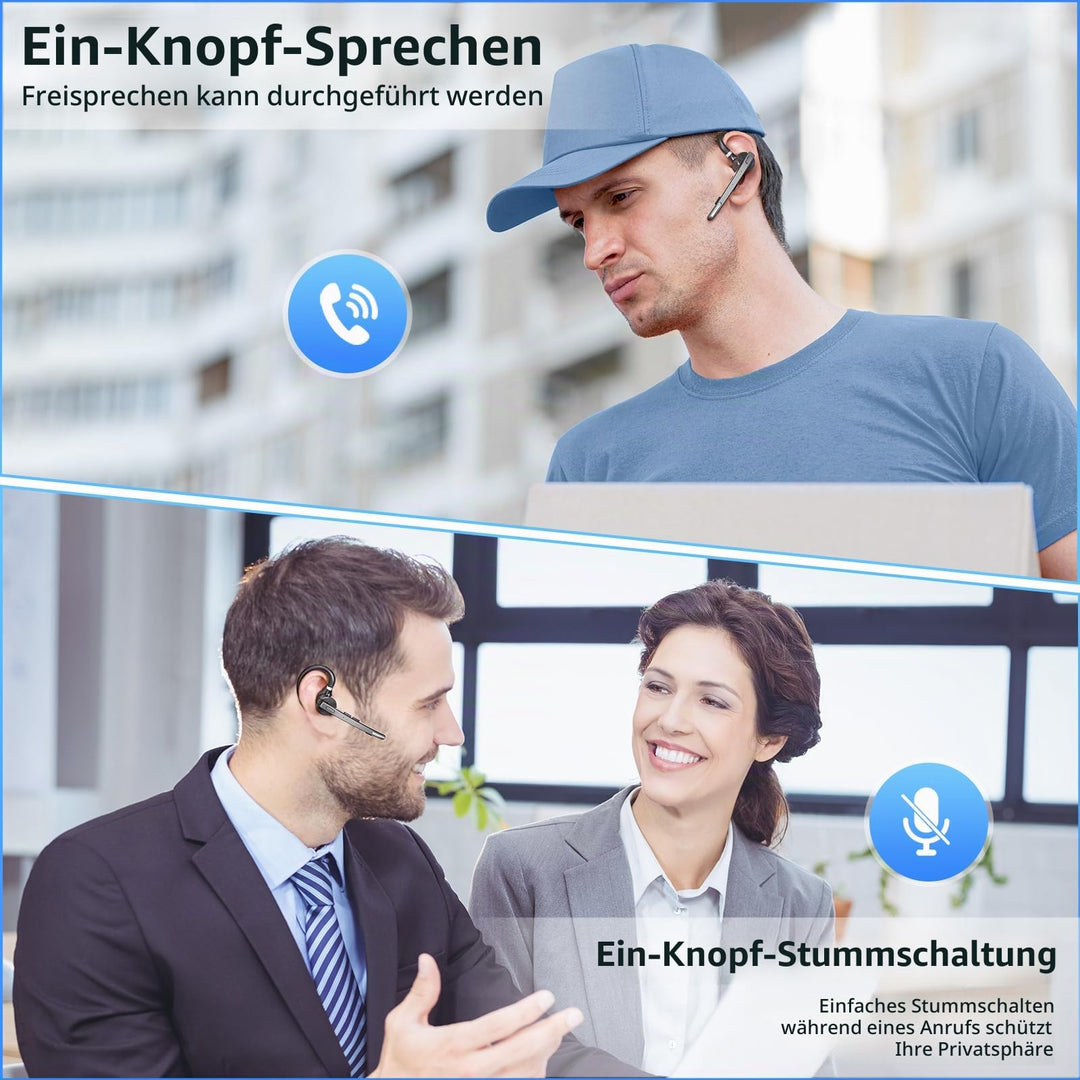 Bluetooth Headset Mono 72h Akkulaufzeit mit Ladecase USB-C - Bild 4