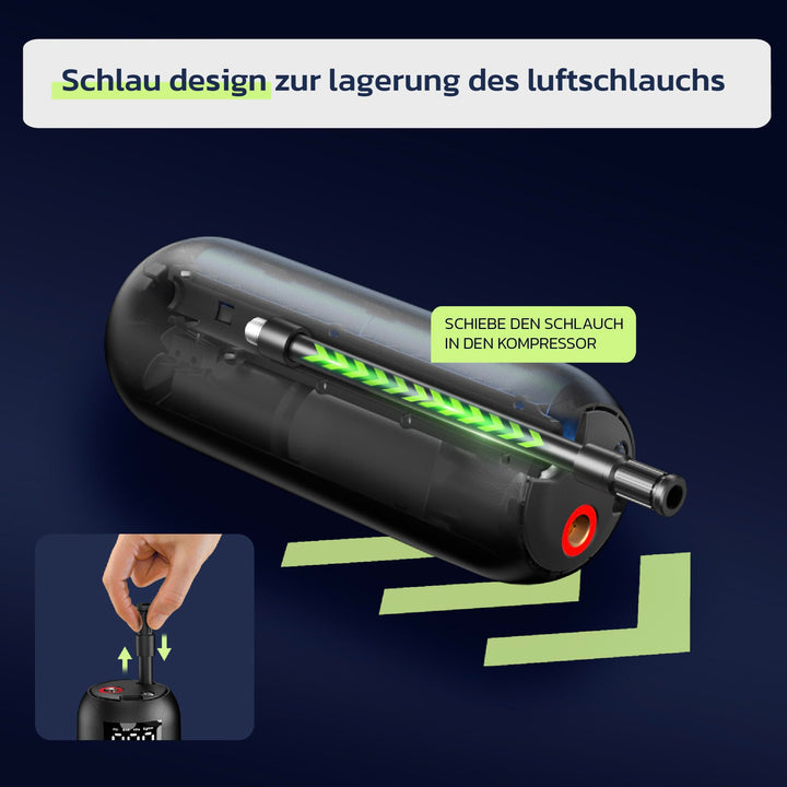 Akku-Luftpumpe 10,3 Bar LCD-Display für Auto, Fahrrad &amp; Motorrad - Bild 5