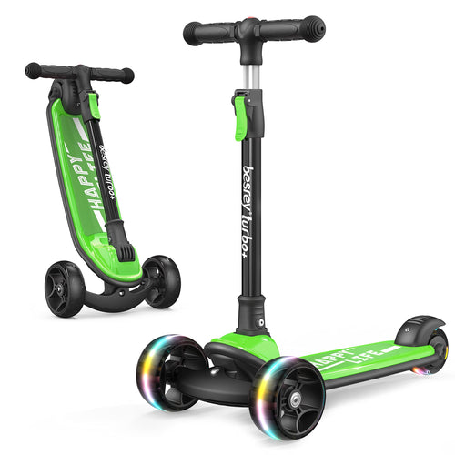 Kinderroller Dreirad faltbar höhenverstellbar LED-Räder bis 50 kg