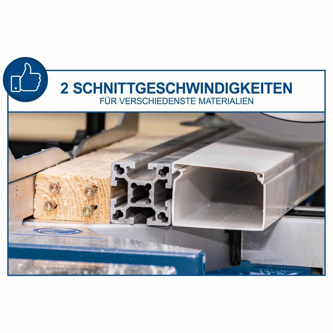Kapp-Zug-Gehrungssäge 254mm für Holz, Alu, Stahl, Kupfer, 2 Geschwindigkeiten - Bild 4