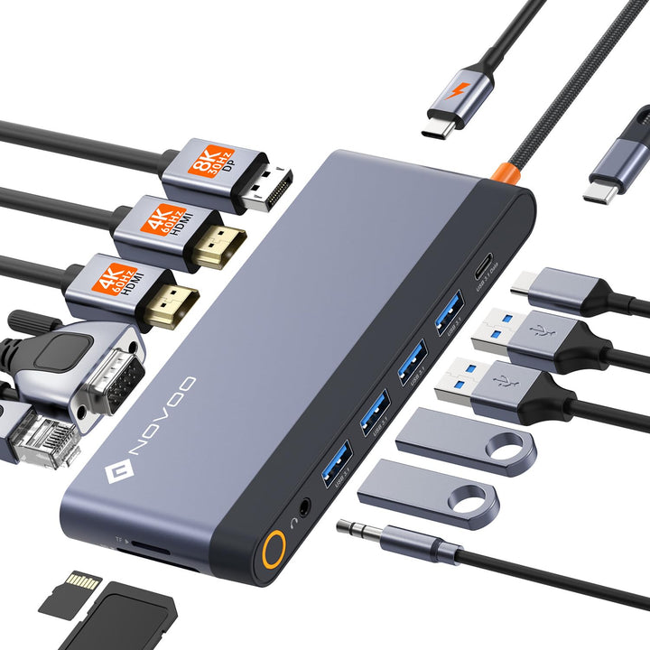 Docking Station 14-in-1 USB-C 4 Monitore DP 4K@120Hz PD 100W