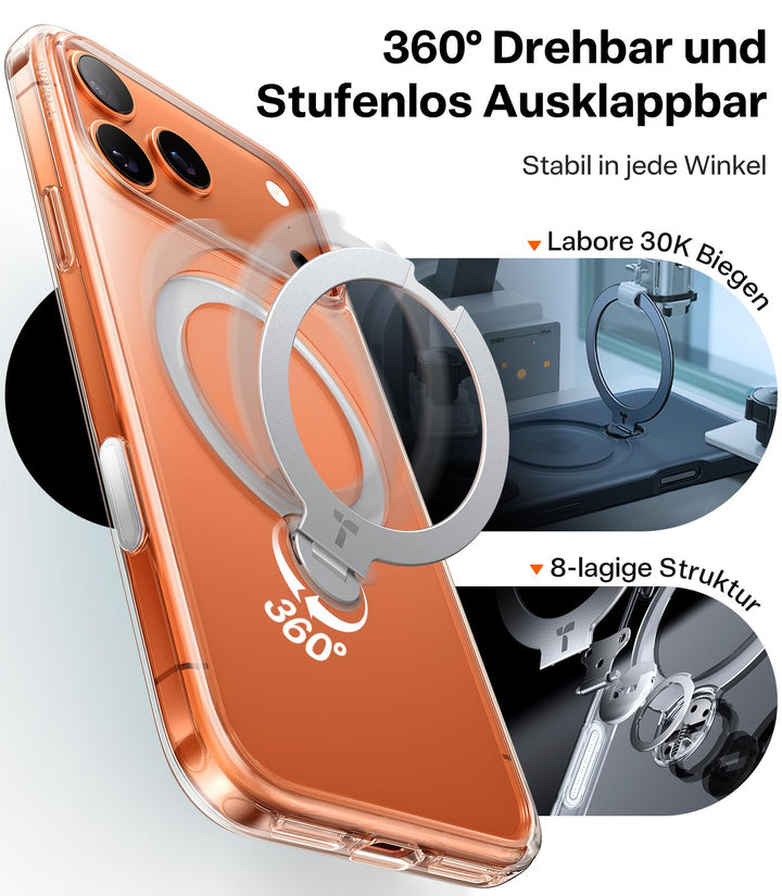 iPhone 17 Pro Hülle transparent mit 360° Ständer &amp; MagSafe - Bild 4
