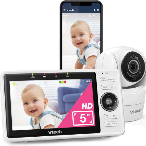 Babyphone mit Kamera 1080p HD 5-Zoll-Display WLAN 120° Weitwinkel