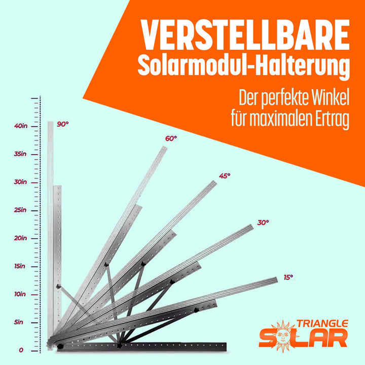 Solarmodul Halterung Aluminium 1180mm 0-90° für 2 Panels Flachdach - Bild 7