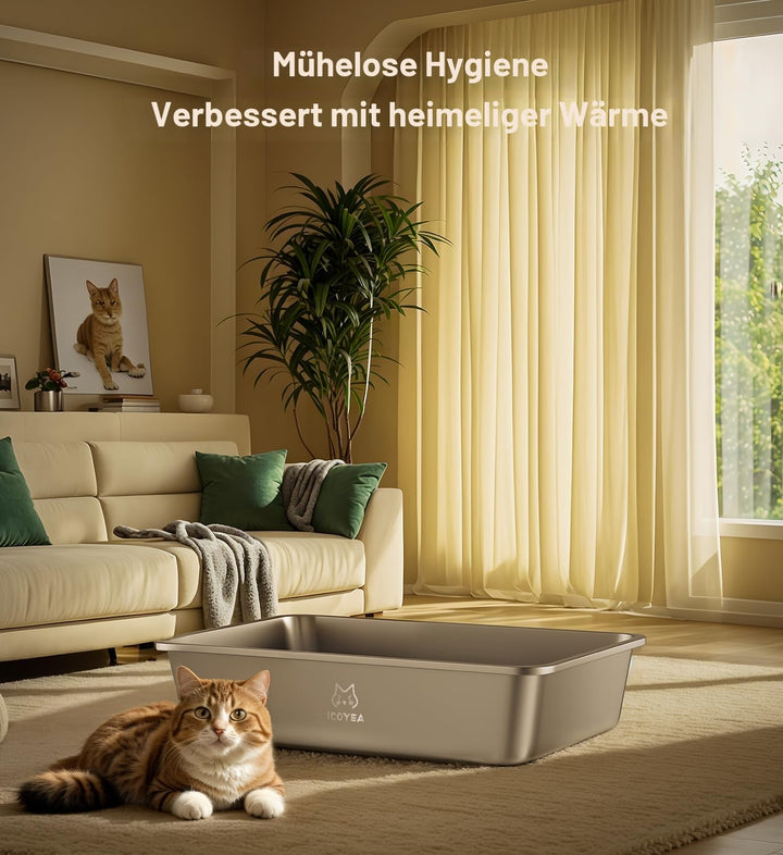 Katzentoilette Edelstahl offen XXL 60x40x20 cm antihaftbeschichtet - Bild 6