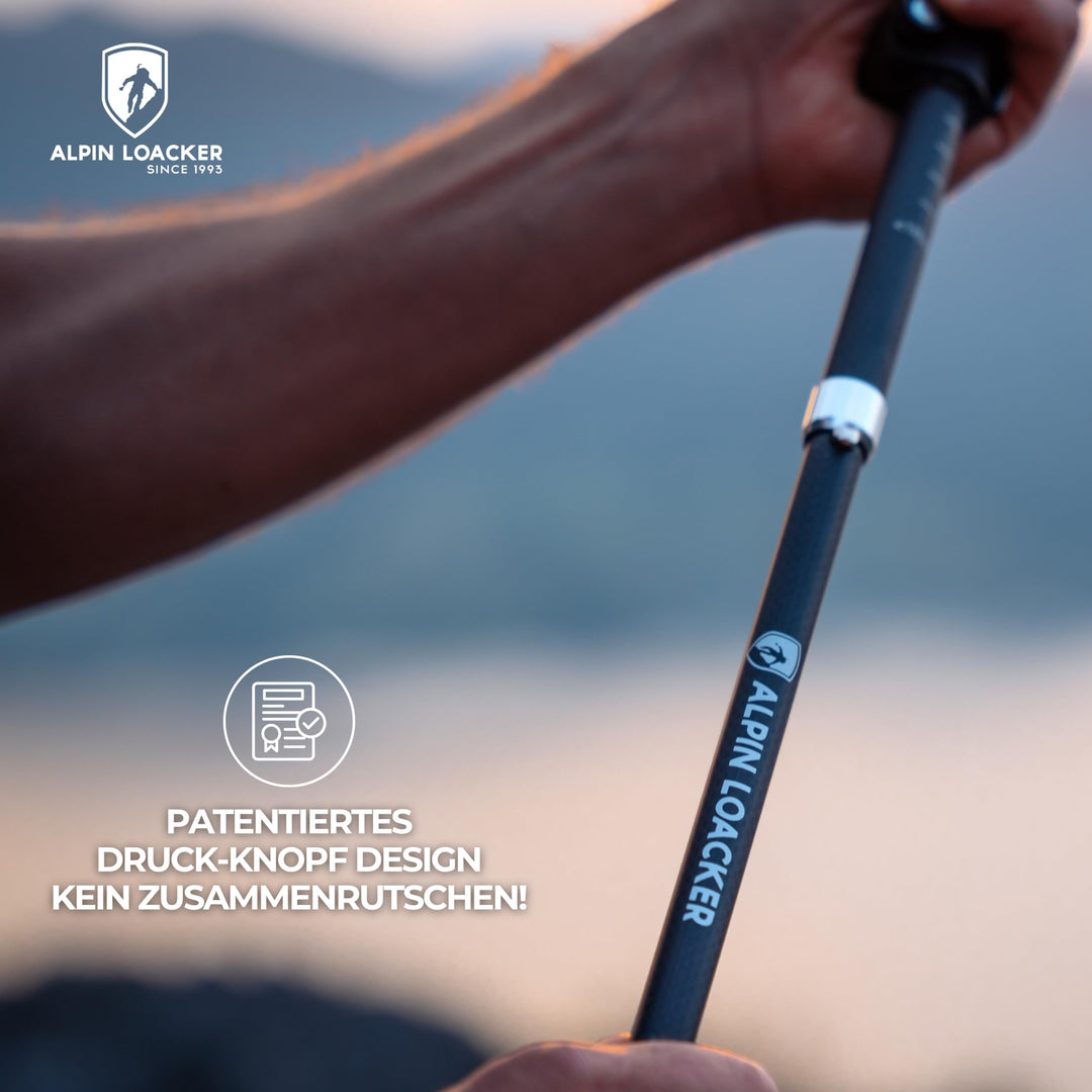 Wanderstöcke faltbar Carbon mit Korkgriff 100–120 cm Trekking - Bild 5