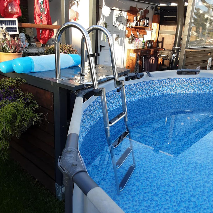 Badeleiter Edelstahl 316 klappbar 4 Stufen 240 kg fuer Pool und Boot - Bild 3