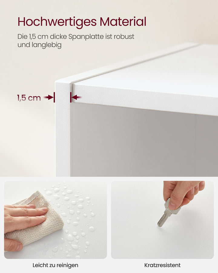 Standregal 5 Ebenen mit verstellbaren Ablagen, 60x24x134 cm, Weiss - Bild 8