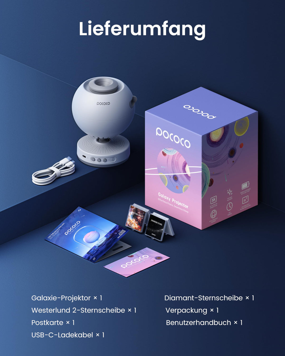 Sternenhimmel Projektor HD Weitwinkel mit 5K-Disc Heimplanetarium - Bild 8