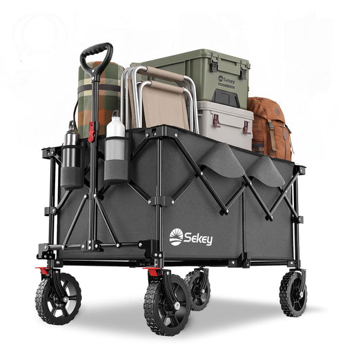 Bollerwagen faltbar XXL 200L 200kg Geländereifen Anthrazit