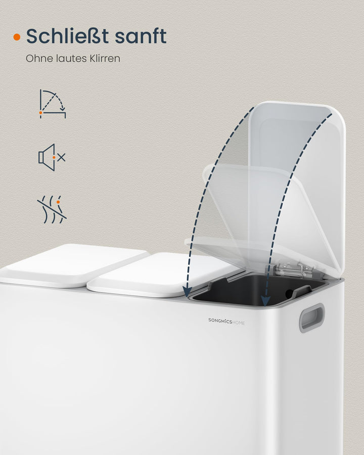 Mülltrennsystem Küche Stahl 3x15L mit Softclose-Deckel - Bild 6