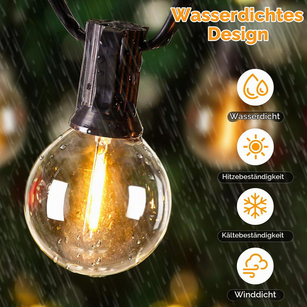 Solar Lichterkette Outdoor 30m G40 Warmweiss mit Fernbedienung - Bild 5